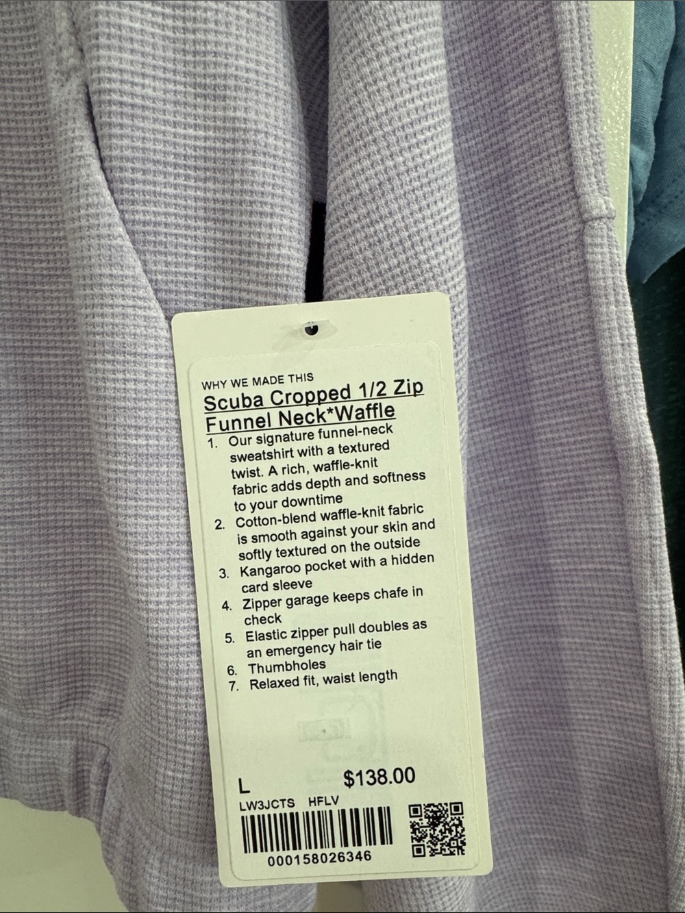 Lululemon Quarter-Zip Pullover Hoodie in Light Lavender - Picture 3 of 3